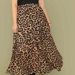 Shein Curve Leopard Maxi Skirt 3X
